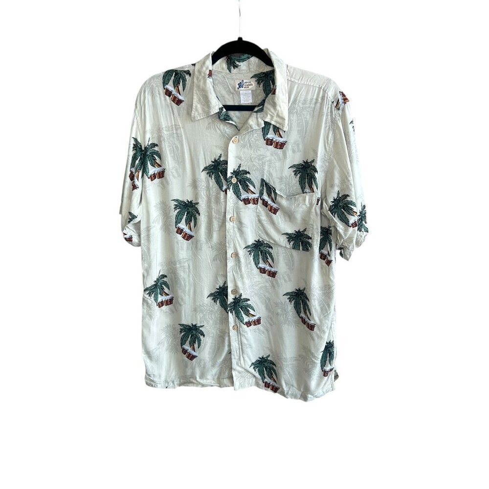 Cherokee Waikiki Wear Vintage Hawaiian Tiki Bongo Drum Shirt Size Medium